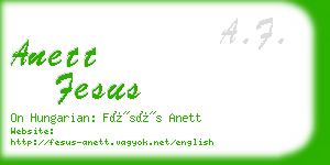 anett fesus business card